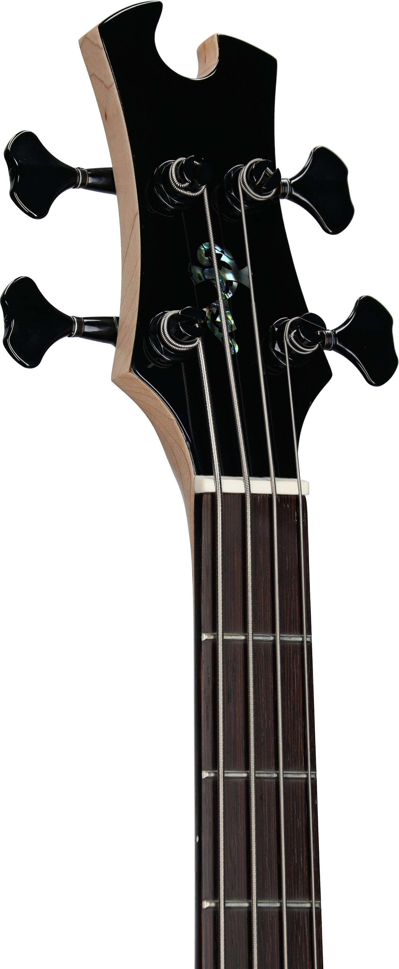 Tobias Growler IV Premium Electric Bass (with Gig Bag), Black Pearl, Headstock Left Front