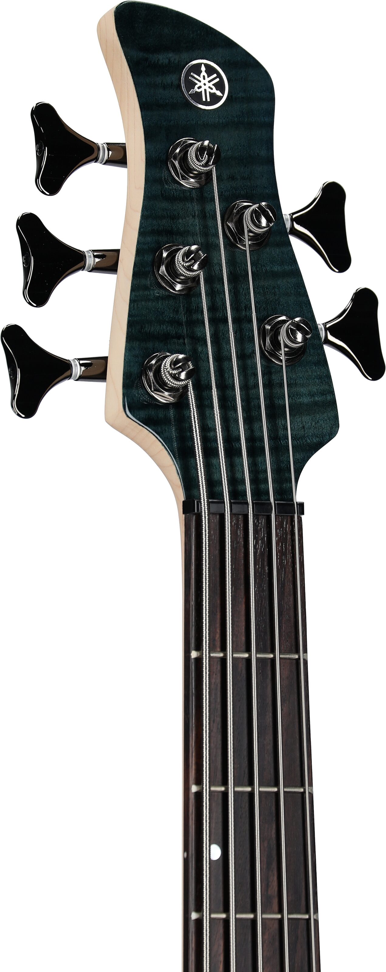 Yamaha TRBX605FM Electric Bass, 5-String, Indigo Blue, Headstock Left Front