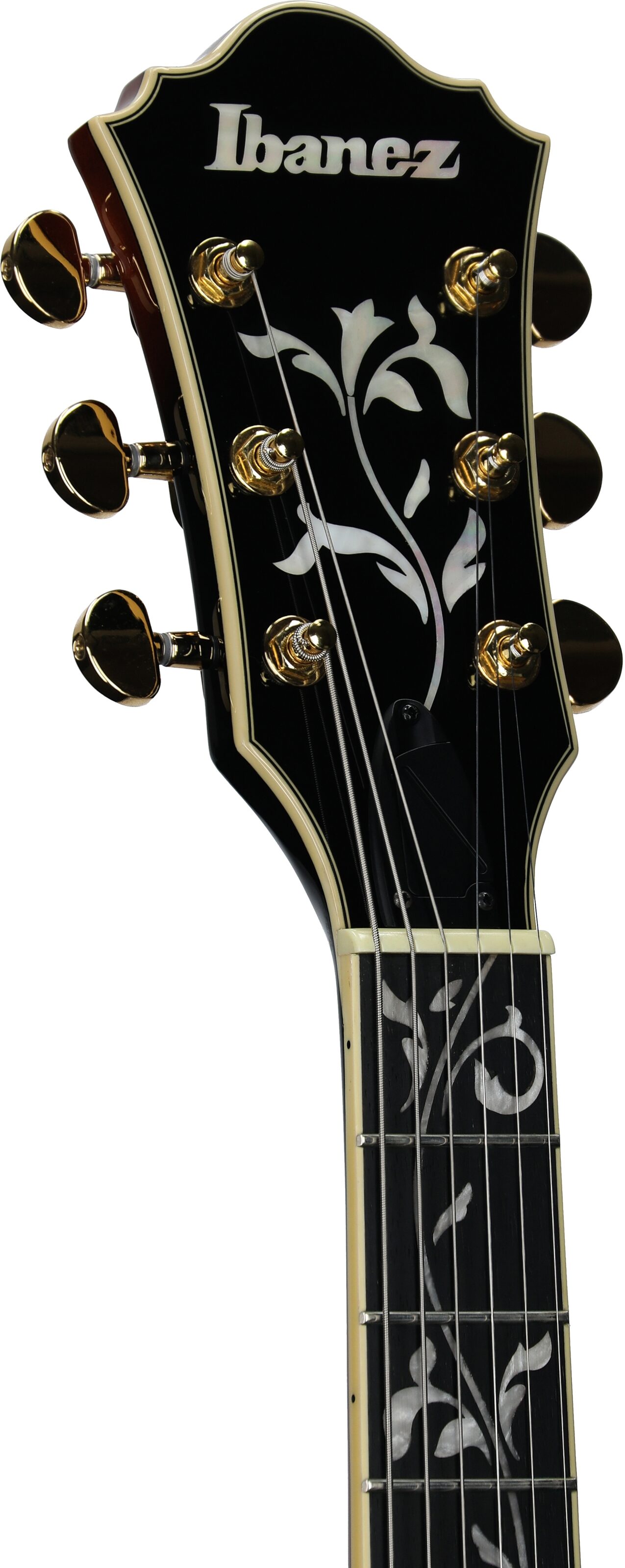 Ibanez AS93QMSP Artcore Electric Guitar, Dark Brown Sunburst, Headstock Left Front