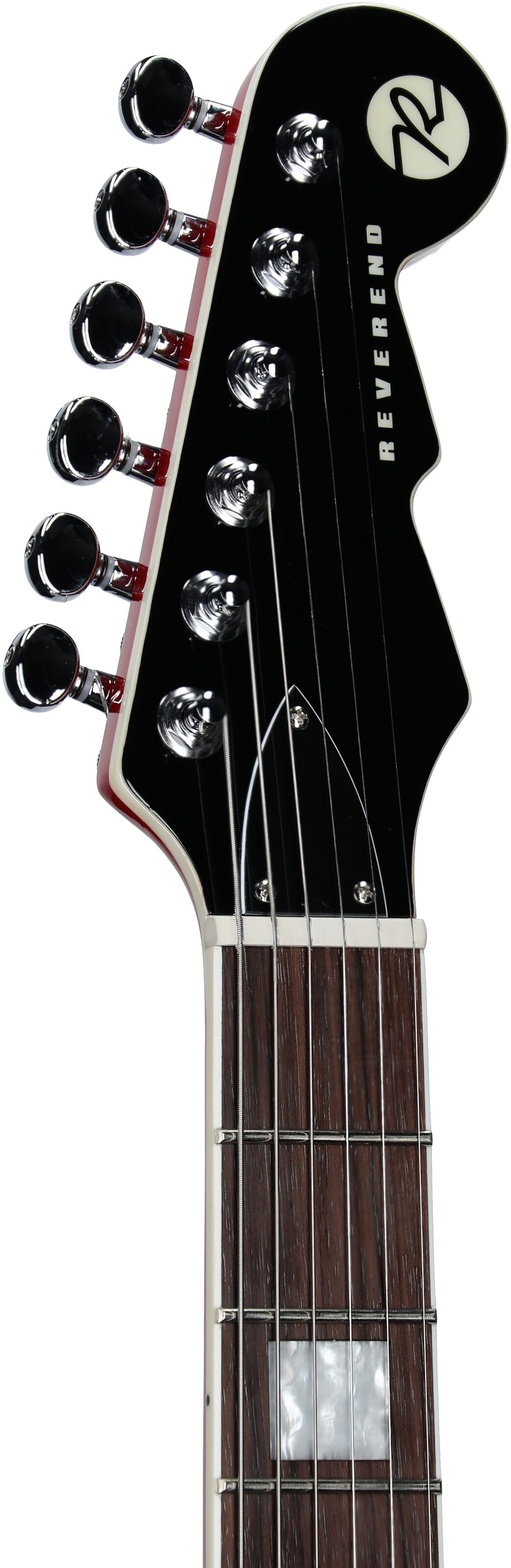 Reverend Warhawk DAW Electric Guitar, Transparent Cherry, Headstock Left Front