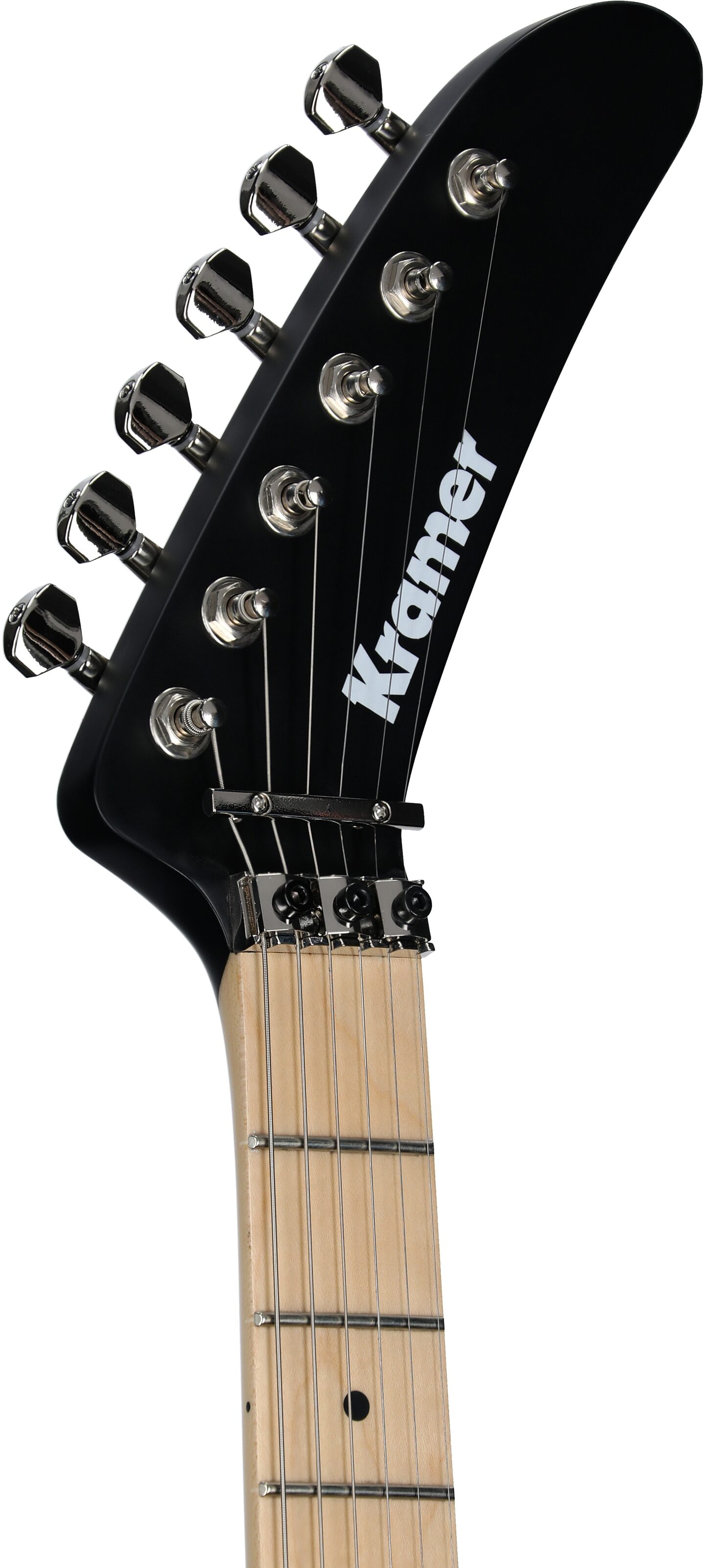 Kramer The 84 Electric Guitar (with Gig Bag), Intruder Black Satin, Headstock Left Front