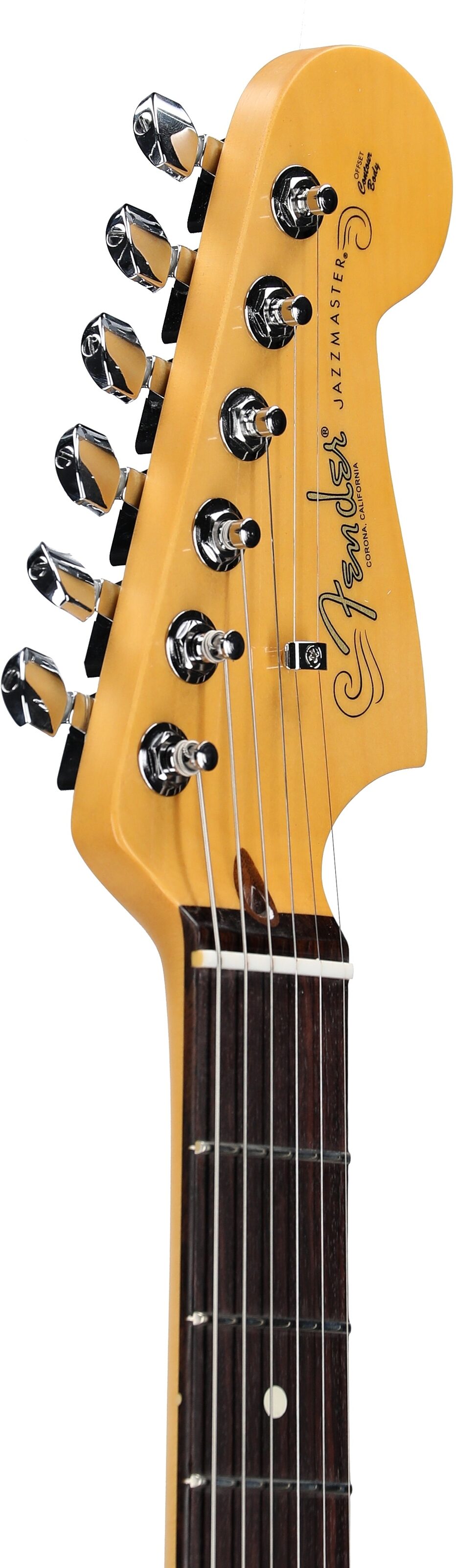 Fender American Pro II Jazzmaster Electric Guitar, Rosewood Fingerboard (with Case), Mercury, Headstock Left Front