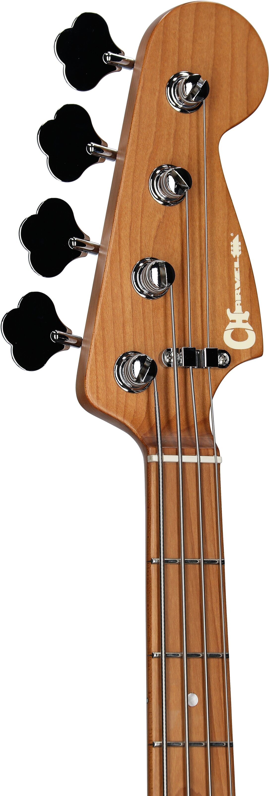 Charvel Pro-Mod San Dimas PJ IV Electric Bass, Satin Black, Headstock Left Front