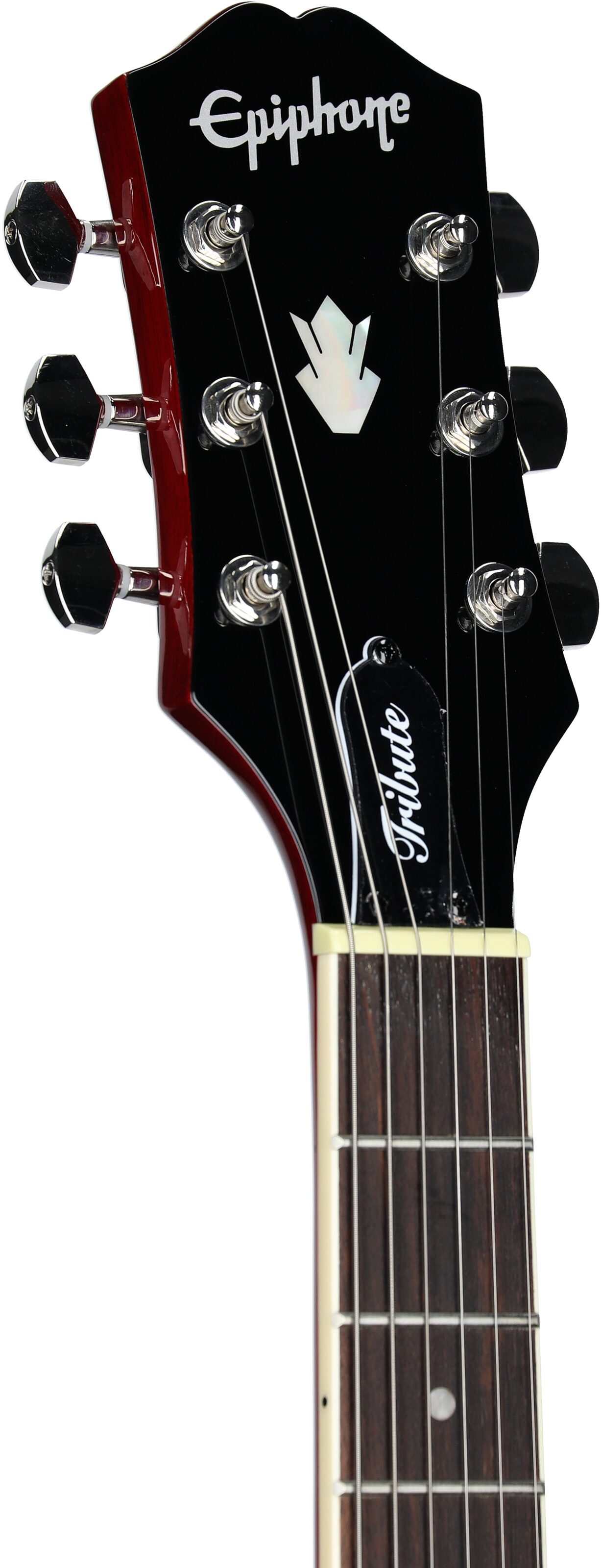 Epiphone SG Tribute Electric Guitar, Cherry, Headstock Left Front