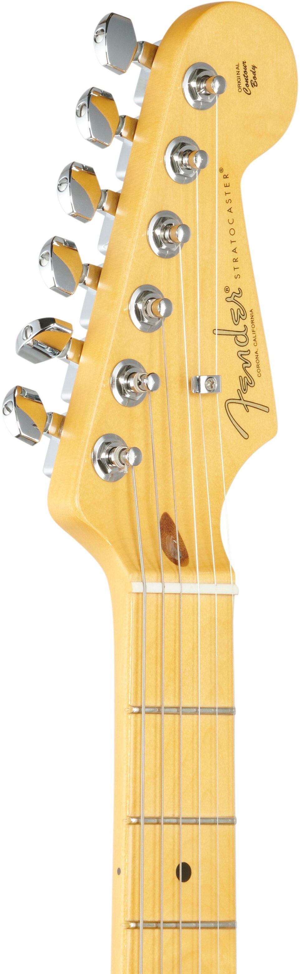 Fender American Pro II Stratocaster Electric Guitar, Maple Fingerboard (with Case), Olympic White, Headstock Left Front