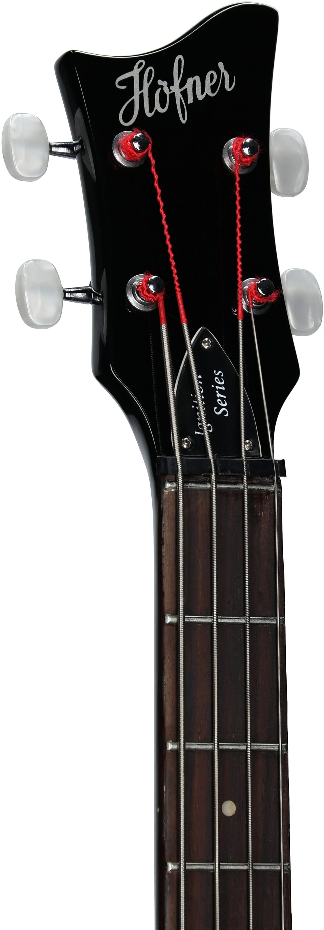 Hofner Ignition Violin Electric Bass, Black, Headstock Left Front