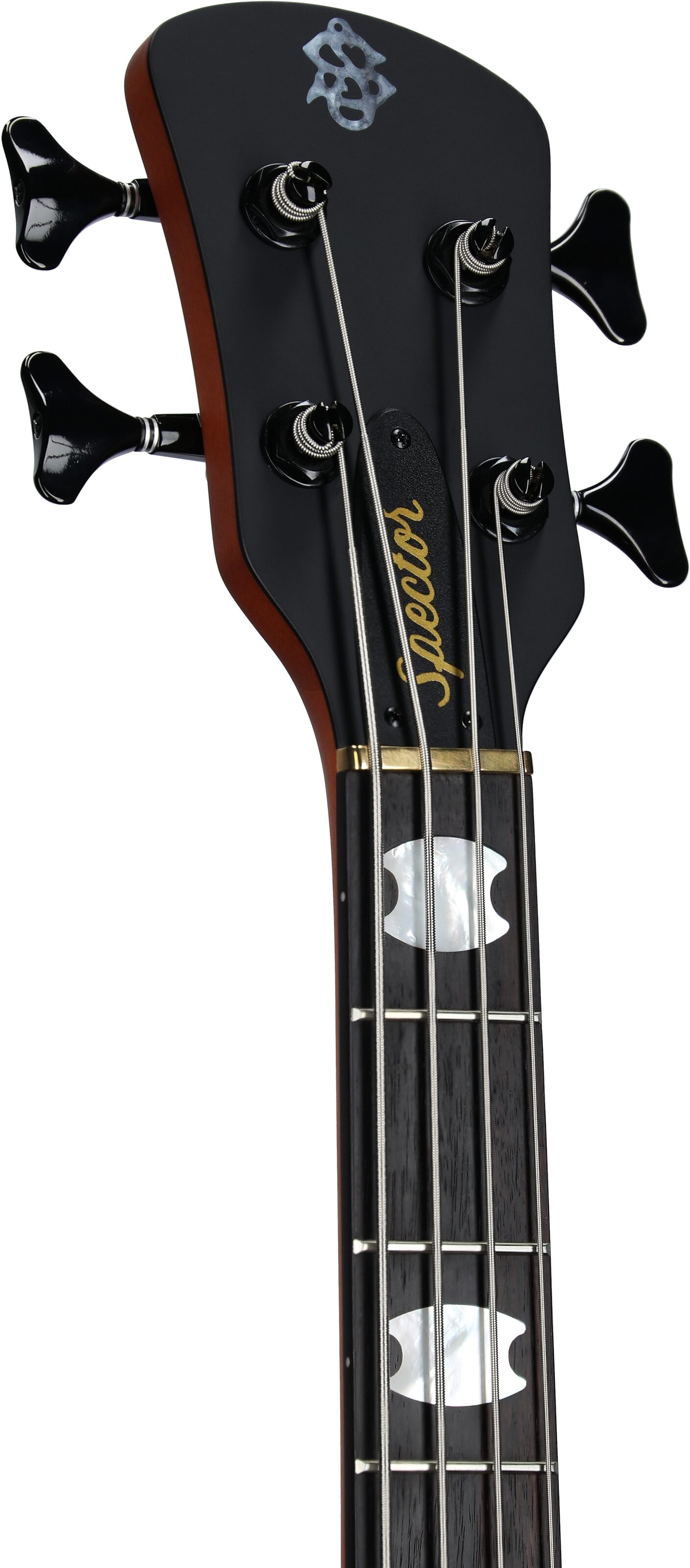 Spector Euro4 LX Electric Bass (with Gig Bag), Natural Sunburst Matte, Headstock Left Front