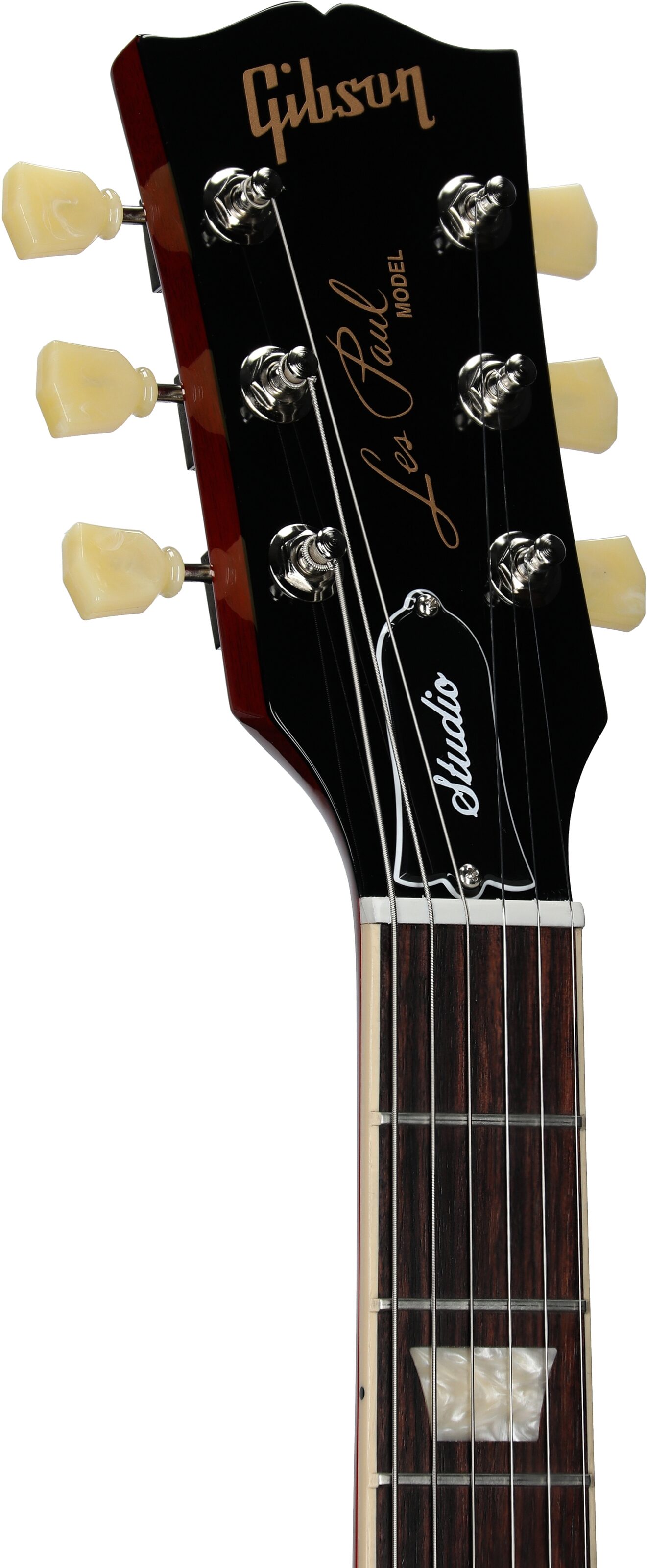 Gibson Exclusive Les Paul Studio Figured Electric Guitar (with Soft Case), Cherry Sunburst, Headstock Left Front