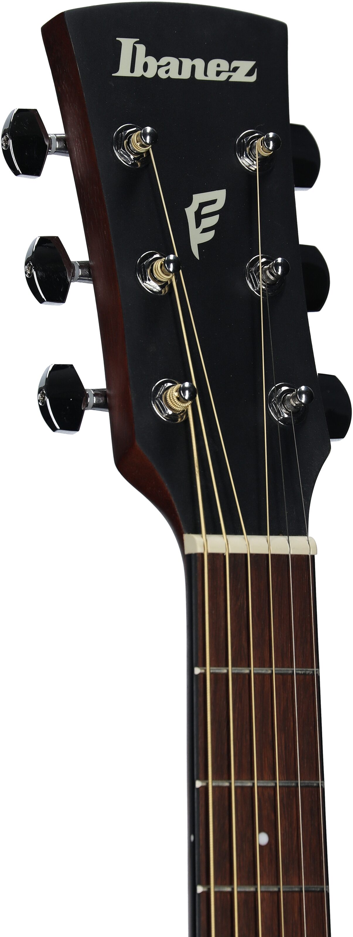 Ibanez PC54E Acoustic-Electric Guitar, Weathered Black Open Pore, Headstock Left Front
