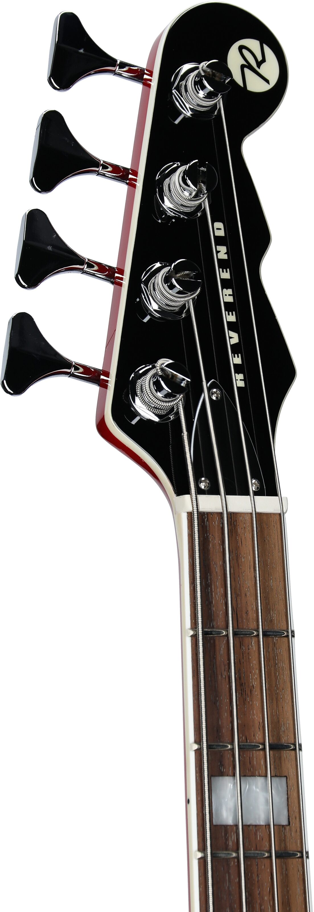 Reverend Sentinel Electric Bass, Transparent Cherry, Headstock Left Front