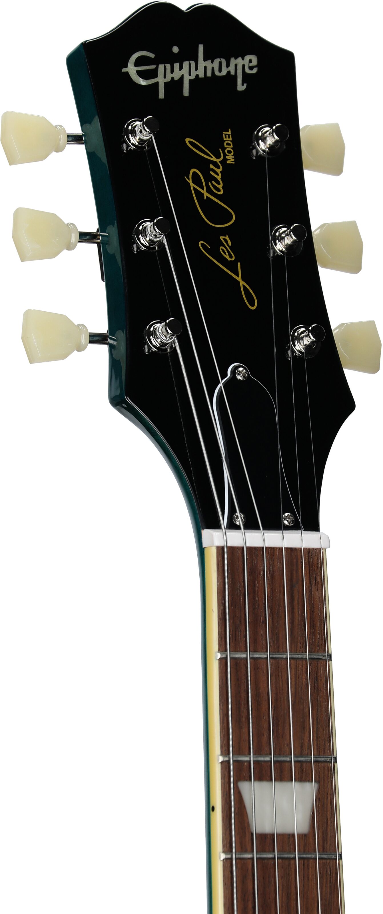 Epiphone Goryo Yuto Les Paul Standard Electric Guitar (with Soft Case), Quilt Blue Burst, Headstock Left Front