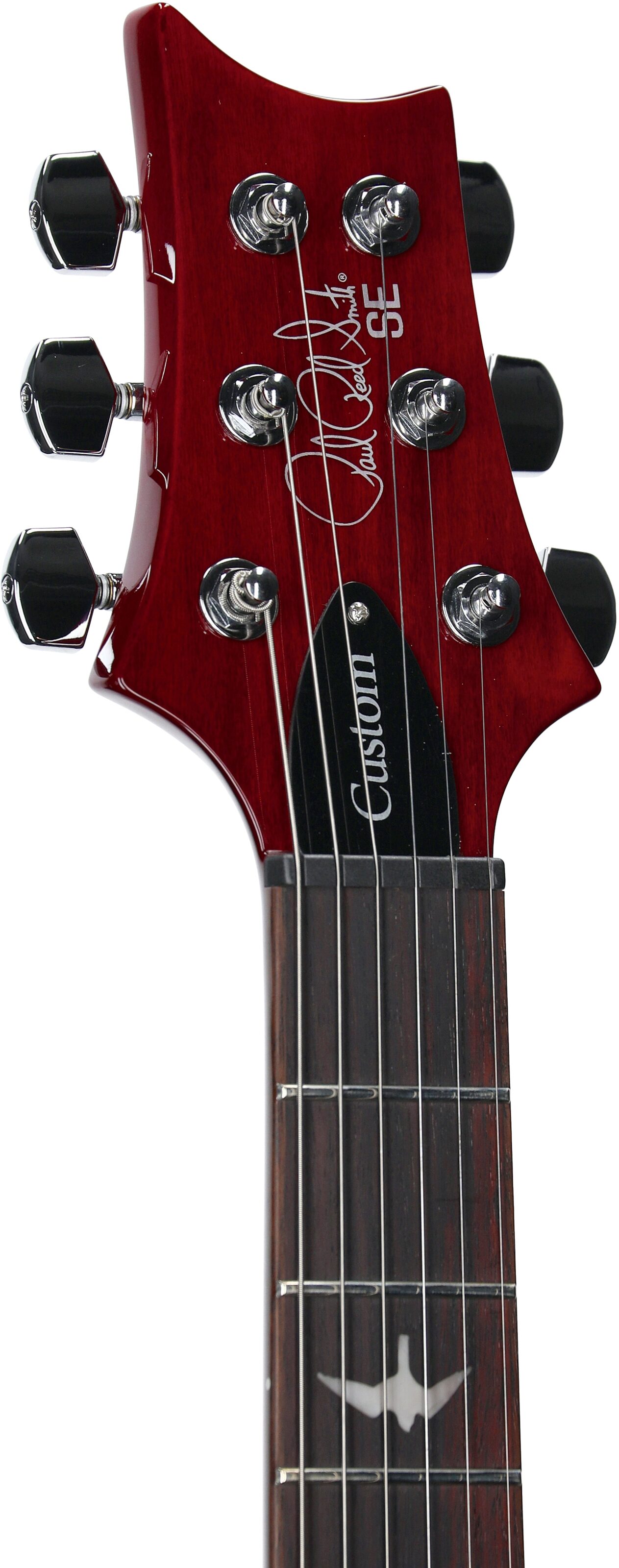 PRS Paul Reed Smith SE Custom 24 Electric Guitar (with Gig Bag), Exclusive Black Cherry, Headstock Left Front