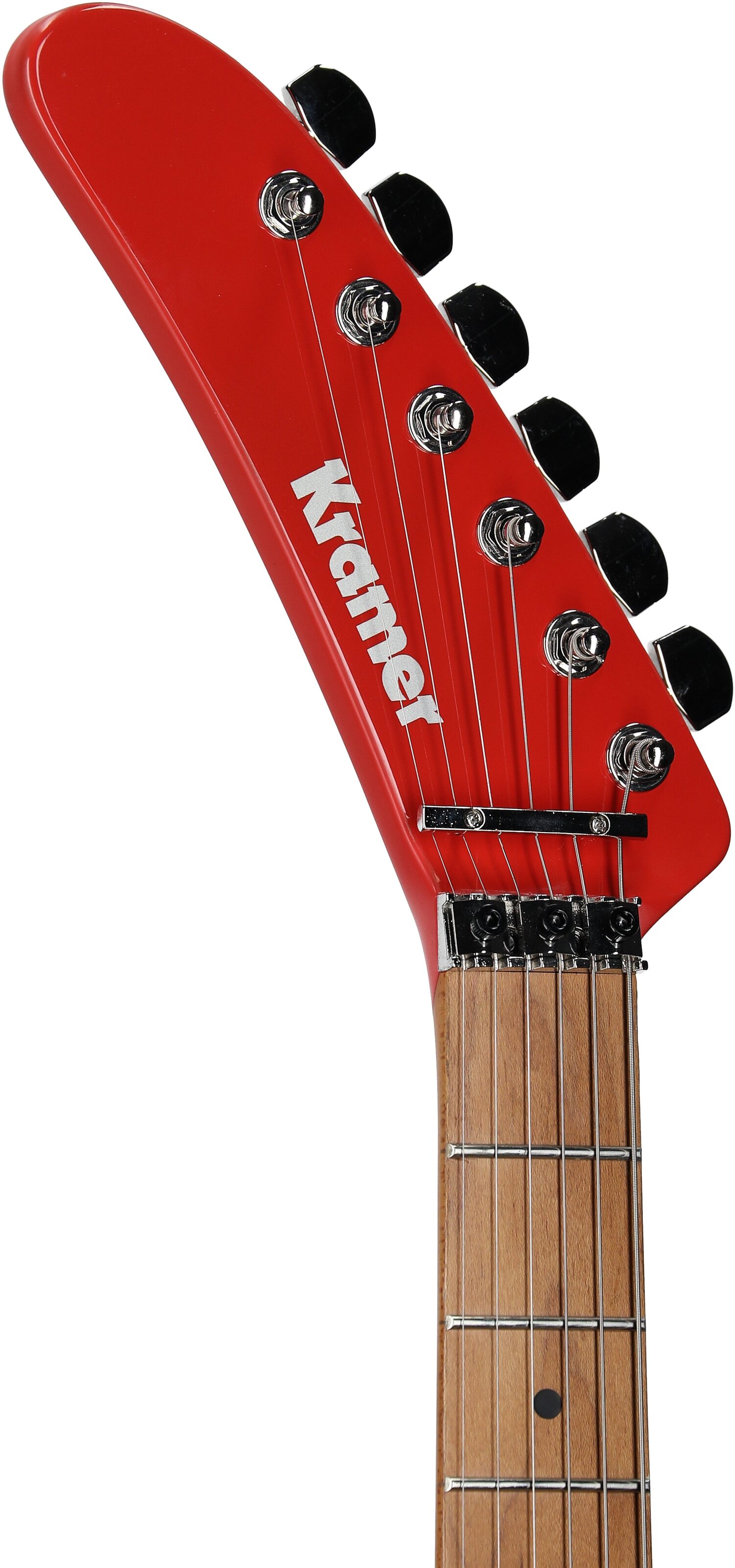 Kramer 84 HH FR Electric Guitar, Left-Handed, Maple Fingerboard (with Gig Bag), Radiant Red, Headstock Left Front