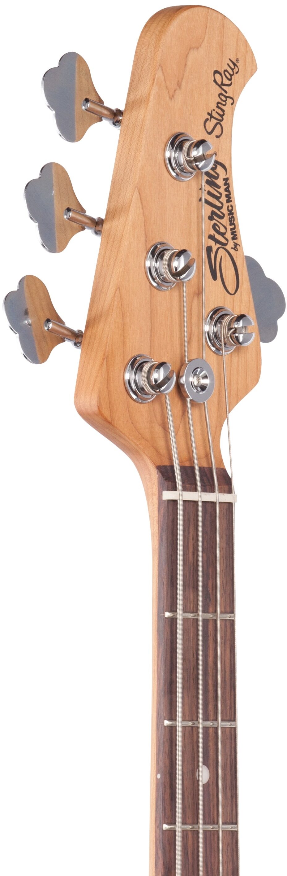 Sterling by Music Man Ray34 Electric Bass Guitar, Black, Headstock Left Front