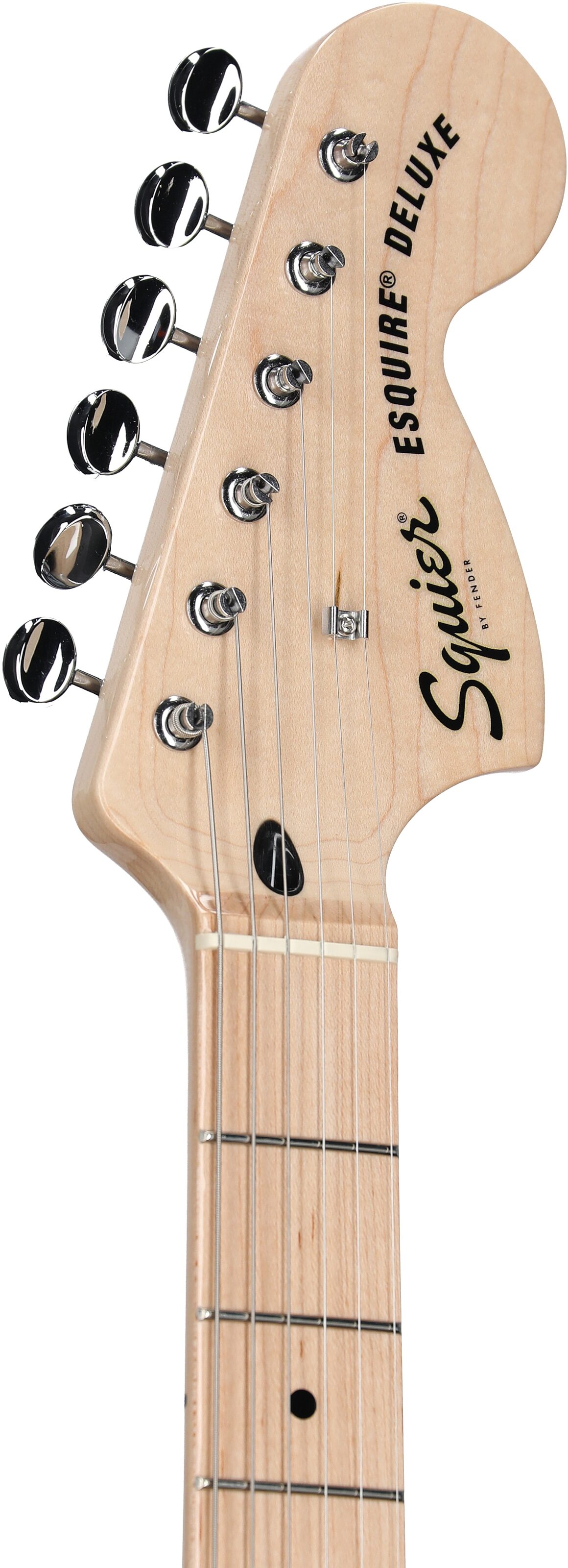 Squier Paranormal Esquire Deluxe Electric Guitar, Maple Fingerboard, Mocha, Headstock Left Front