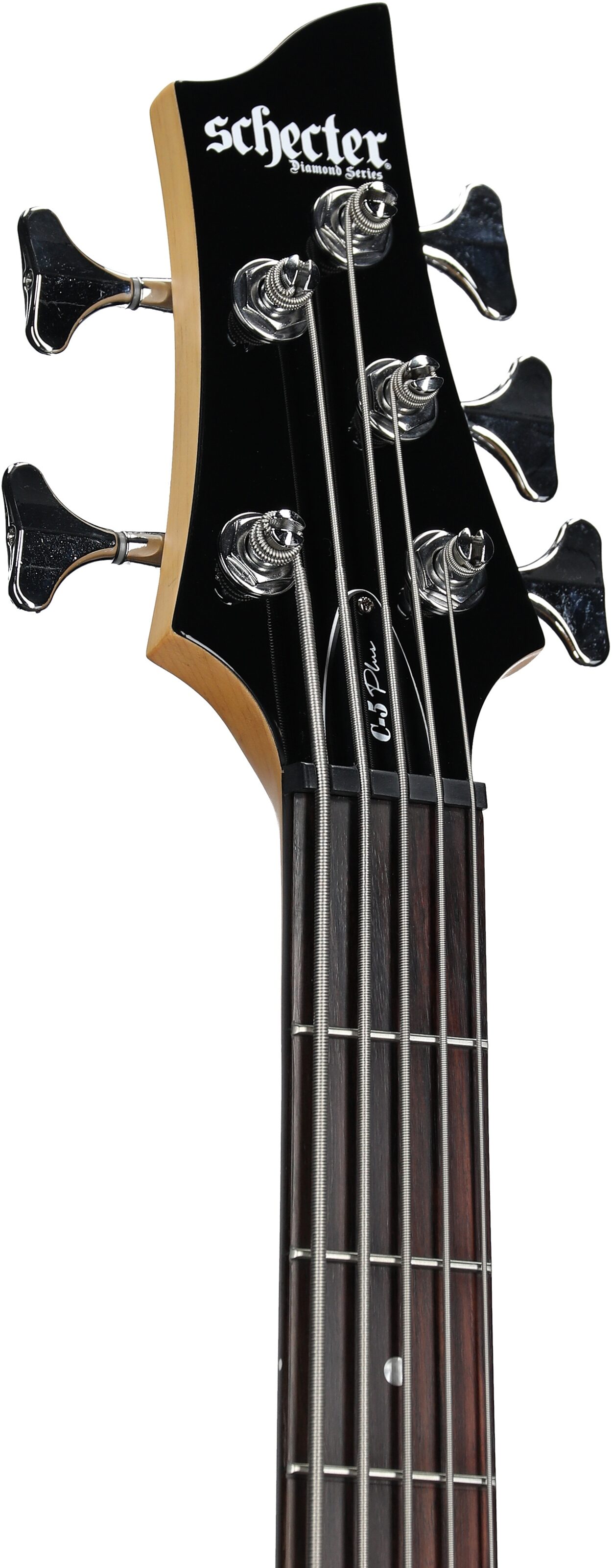 Schecter C-5 Plus Electric Bass, Ocean Blue Burst, Headstock Left Front