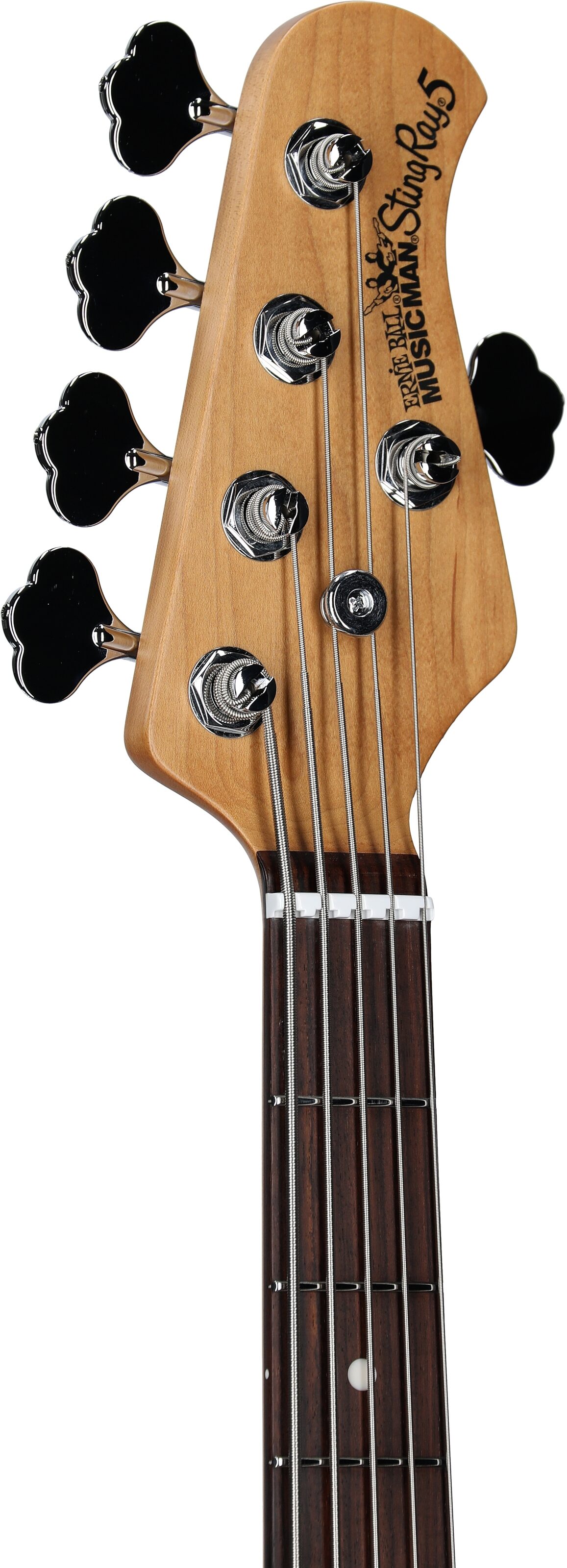 Ernie Ball Music Man StingRay 5 Special HH Electric Bass (with Case), Purple Sunset, Headstock Left Front