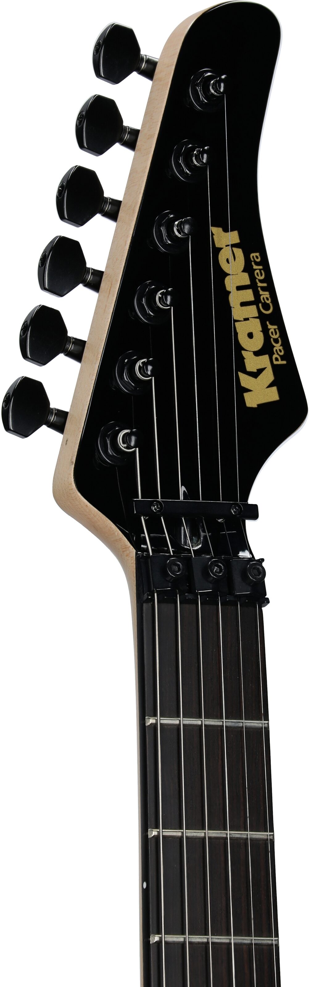 Kramer Pacer Carrera Electric Guitar, (with Gig Bag), Ebony, Headstock Left Front