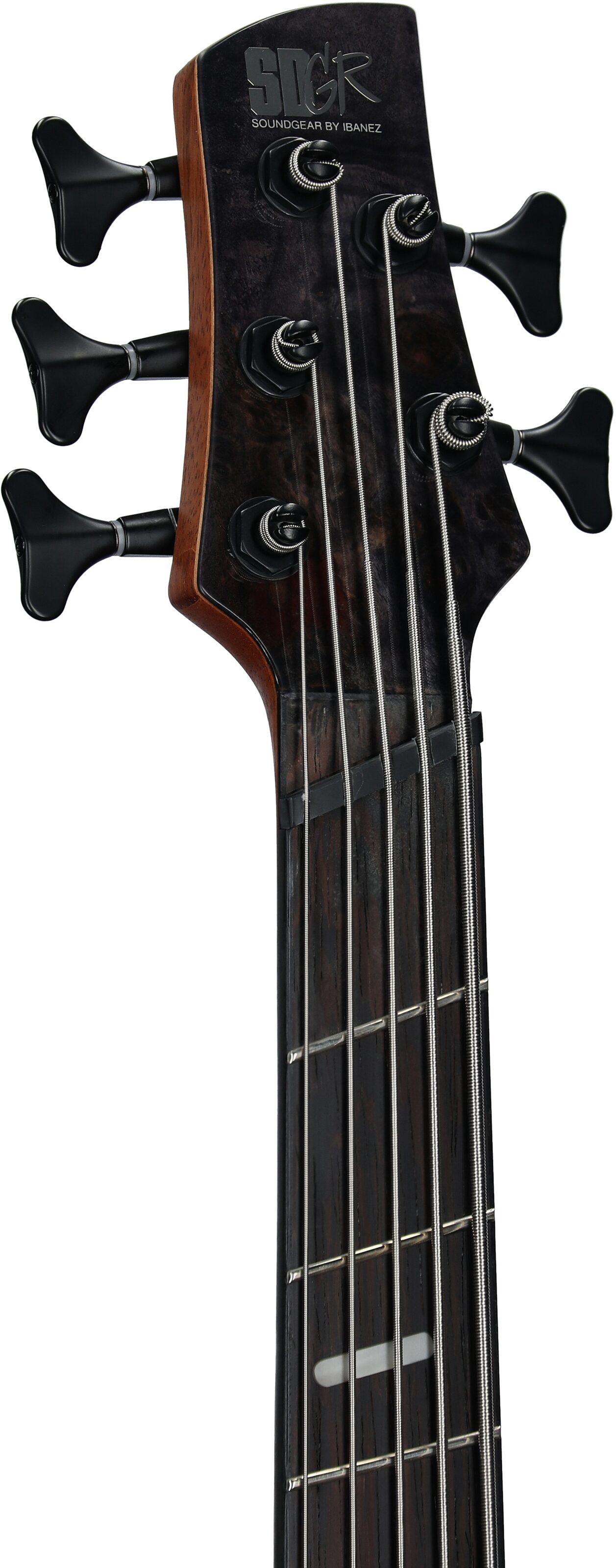 Ibanez SRMS805L Multi-scale Electric Bass, 5-String (Left-Handed), Deep Twilight, Headstock Left Front