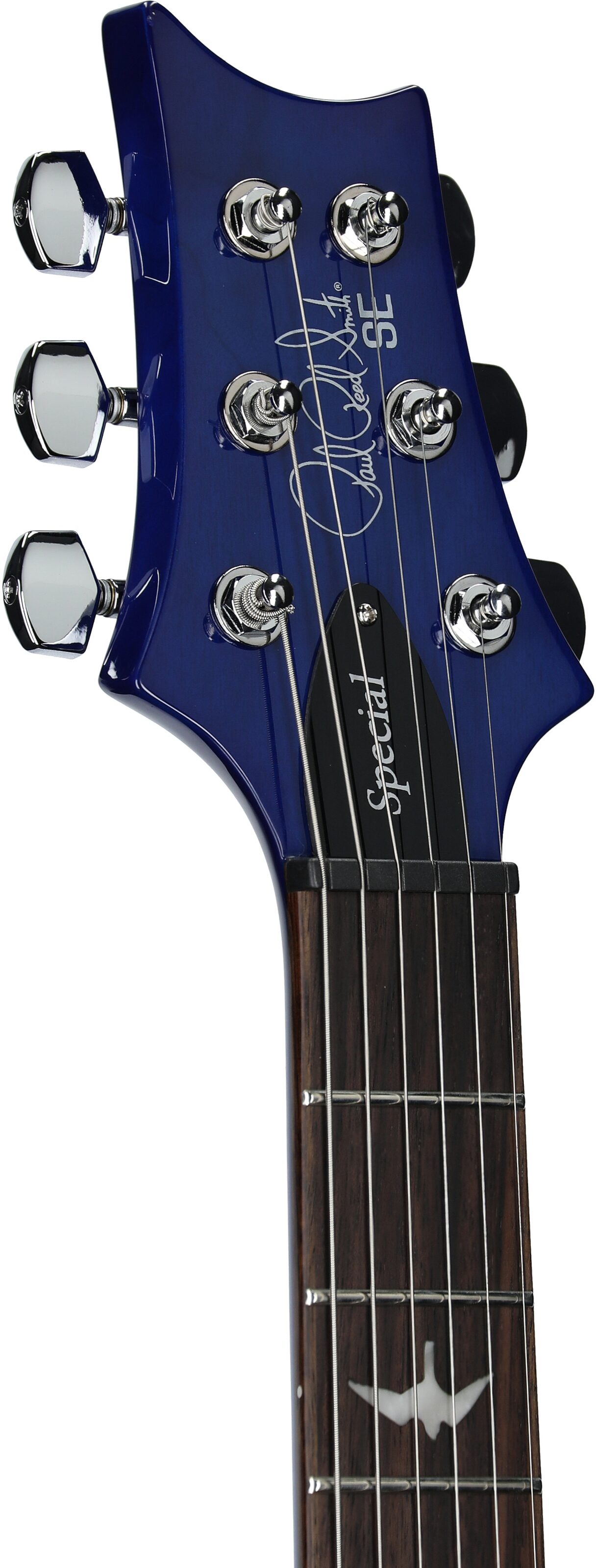 PRS Paul Reed Smith SE Special Semi-Hollow Electric Guitar (with Gig Bag), Lake Blue, Headstock Left Front