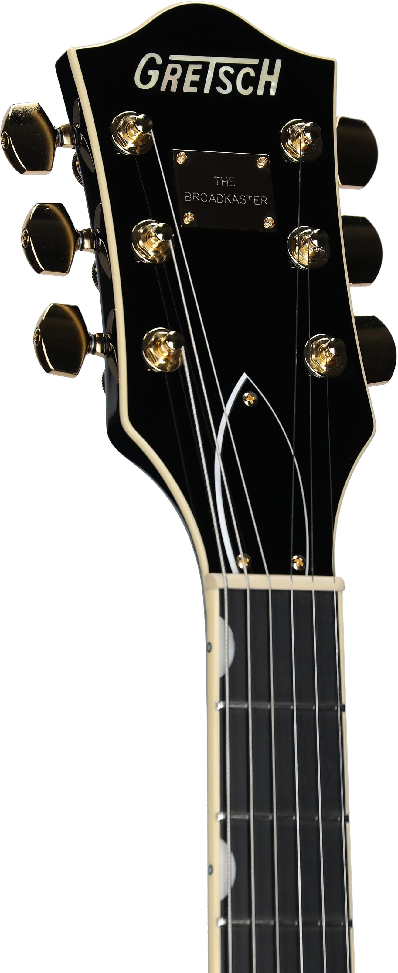 Gretsch Professional Collection Broadkaster Jr LX Center Block SC Electric Guitar, Midnight Sapphire, Headstock Left Front