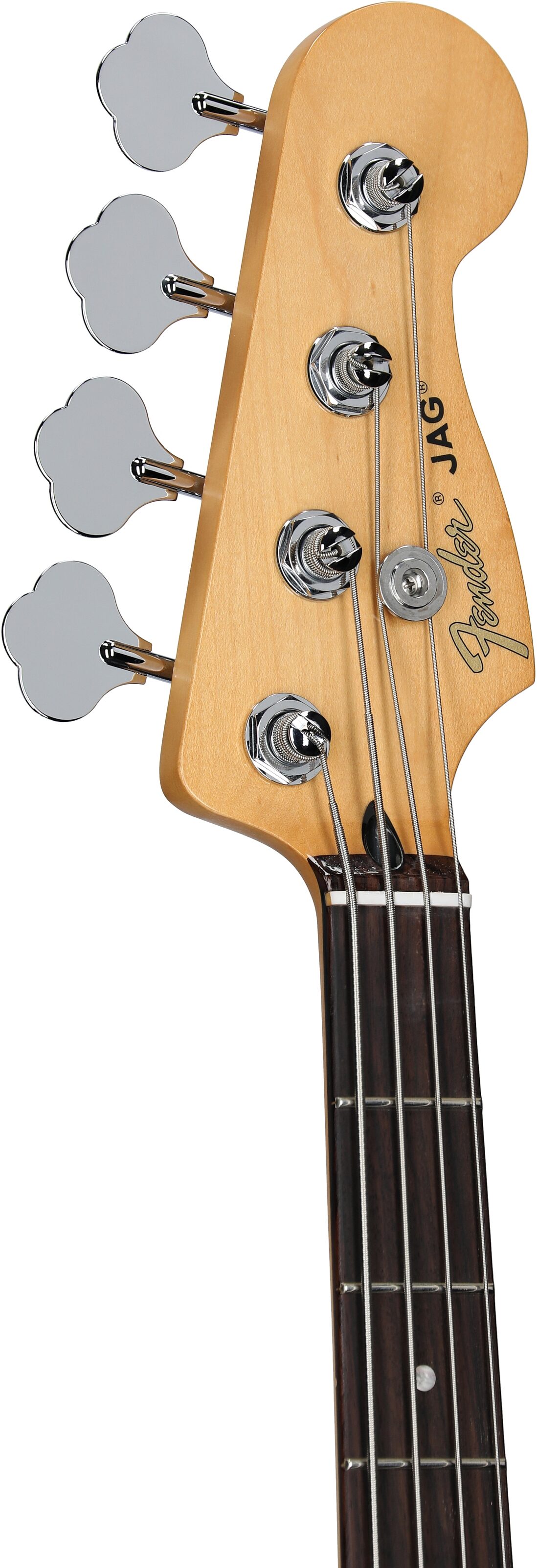 Fender Limited Edition Mark Hoppus Jaguar Electric Bass, Rosewood Fingerboard (with Gig Bag), 3-Color Sunburst, Headstock Left Front