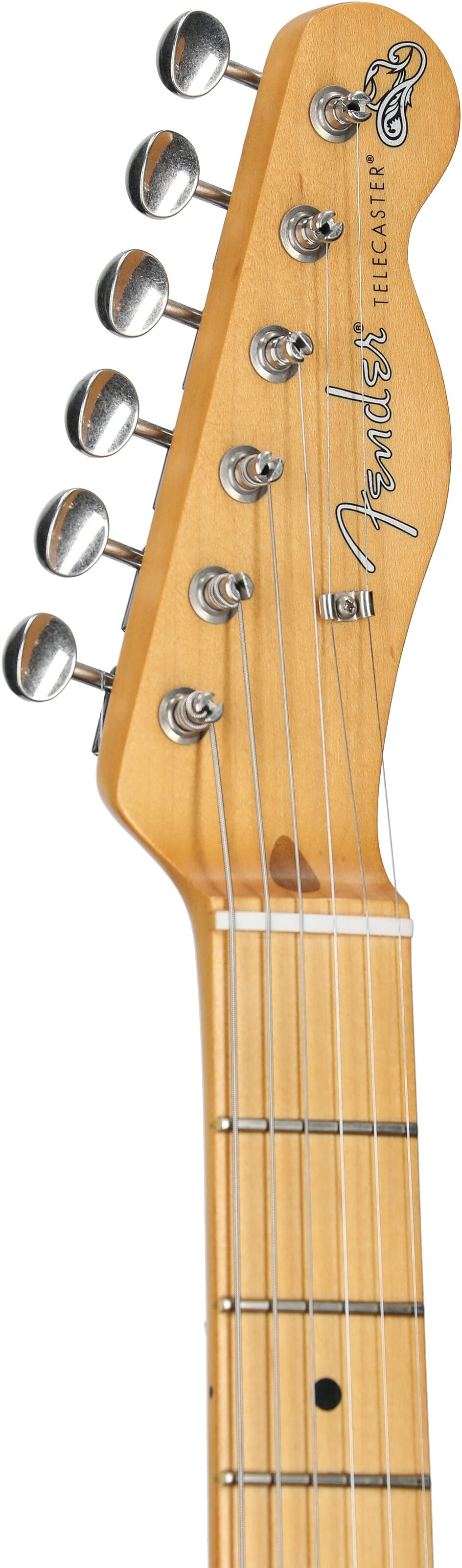 Fender Brad Paisley Worn Telecaster Electric Guitar (with Gig Bag), Black Sparkle, Headstock Left Front