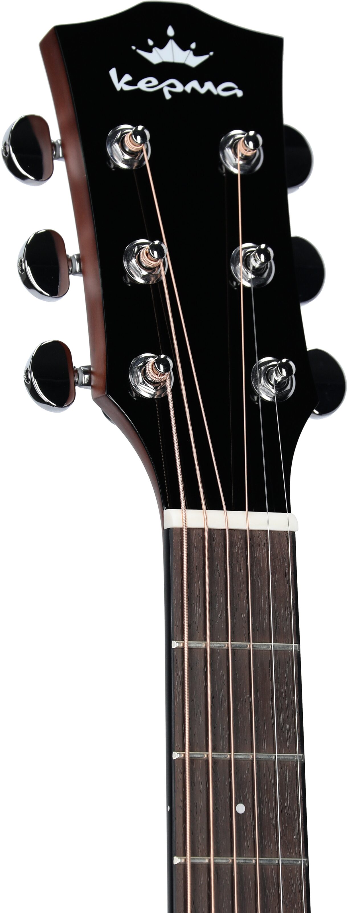 Kepma Elite Series GA2-232 Acoustic-Electric Guitar (with Gig Bag), Sunburst, Headstock Left Front