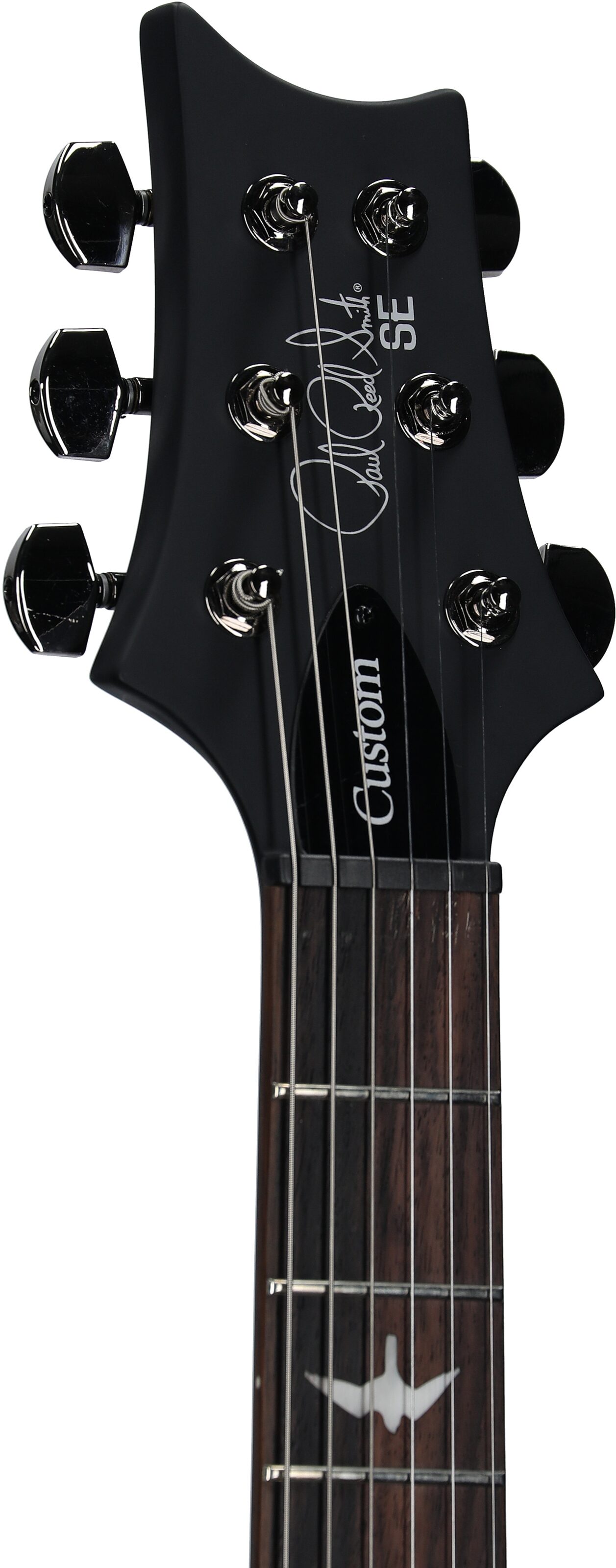 PRS Paul Reed Smith SE Custom 24-08 Electric Guitar, Burl Lake Blue Midnight Burst, Headstock Left Front