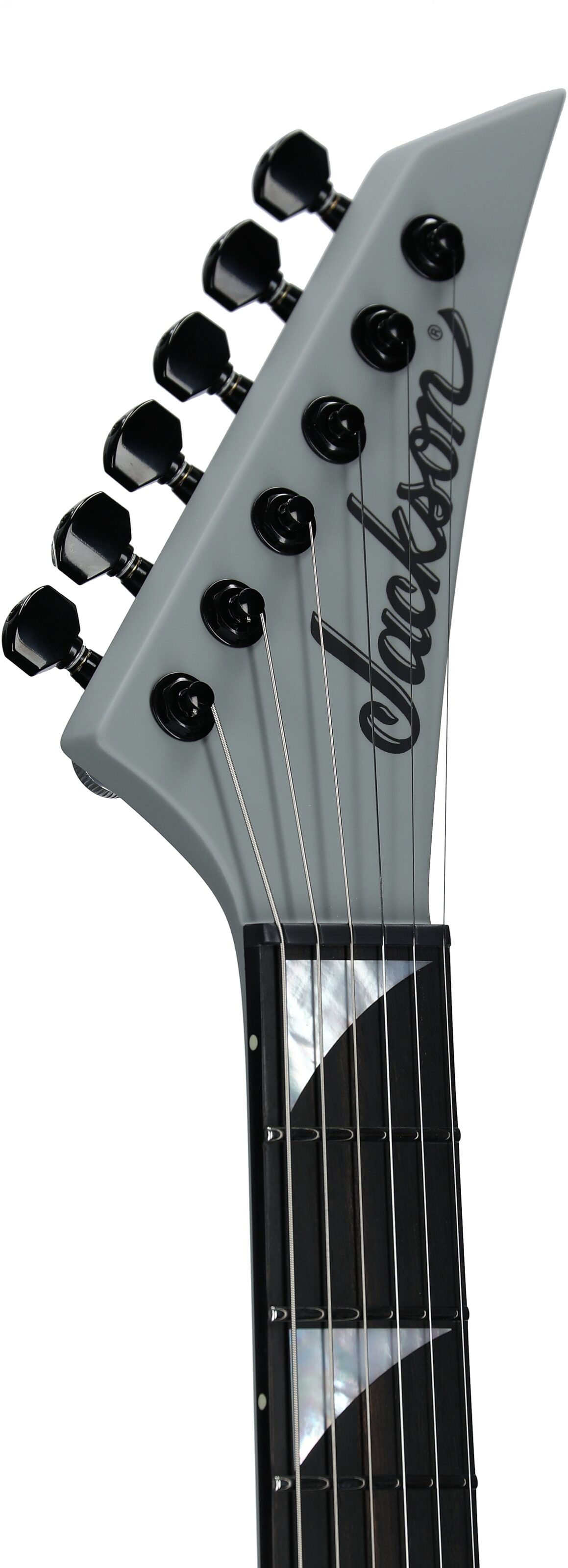 Jackson American Series Soloist SL2 DX HT Electric Guitar (with Case), Satin Porsche Gray, Headstock Left Front