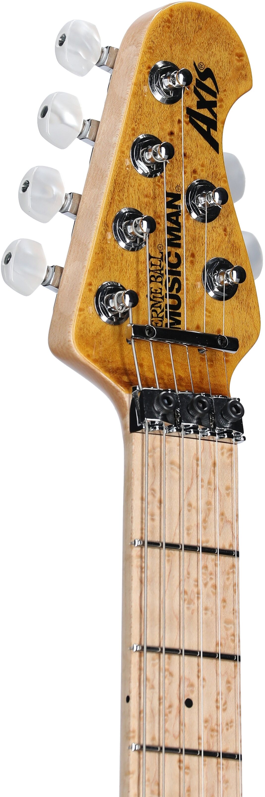 Ernie Ball Music Man BFR Double Trouble Axis Electric Guitar (with Case), Headstock Left Front