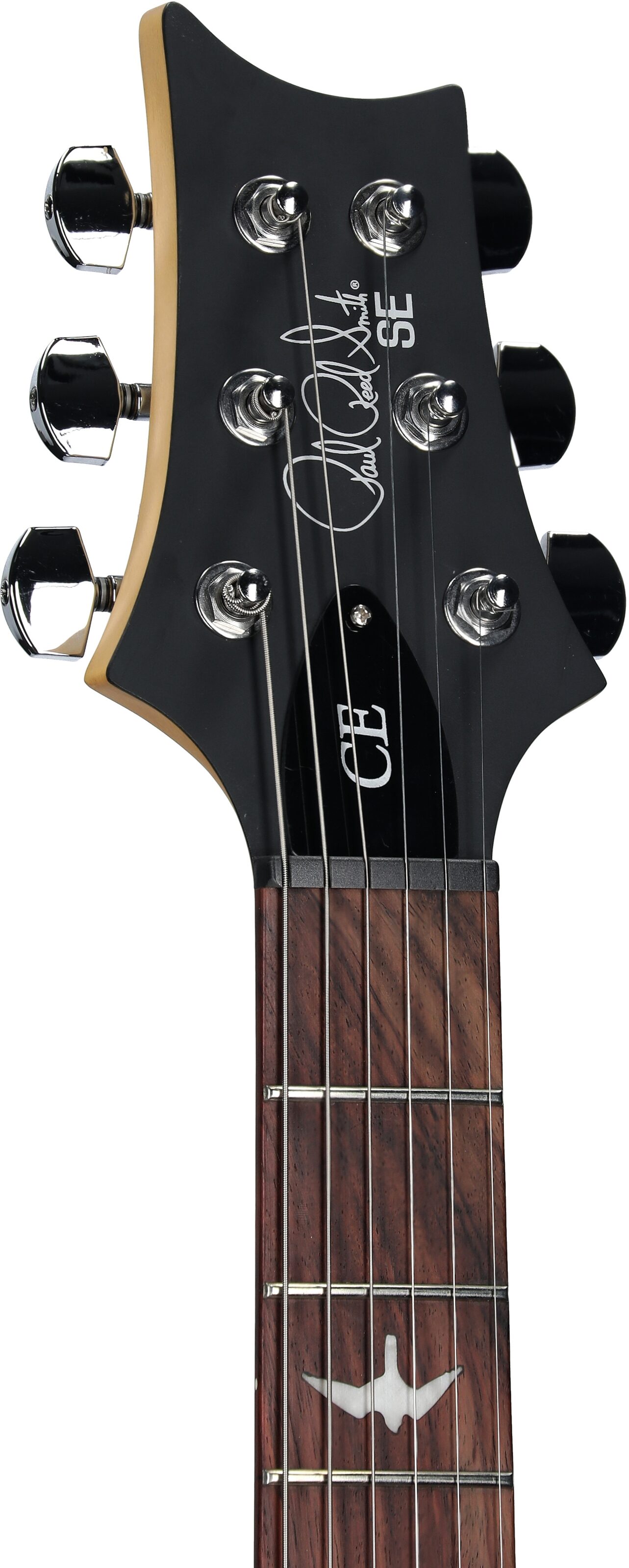 PRS Paul Reed Smith SE CE24 Standard Satin Electric Guitar (with Gig Bag), Metallic Silver, Headstock Left Front