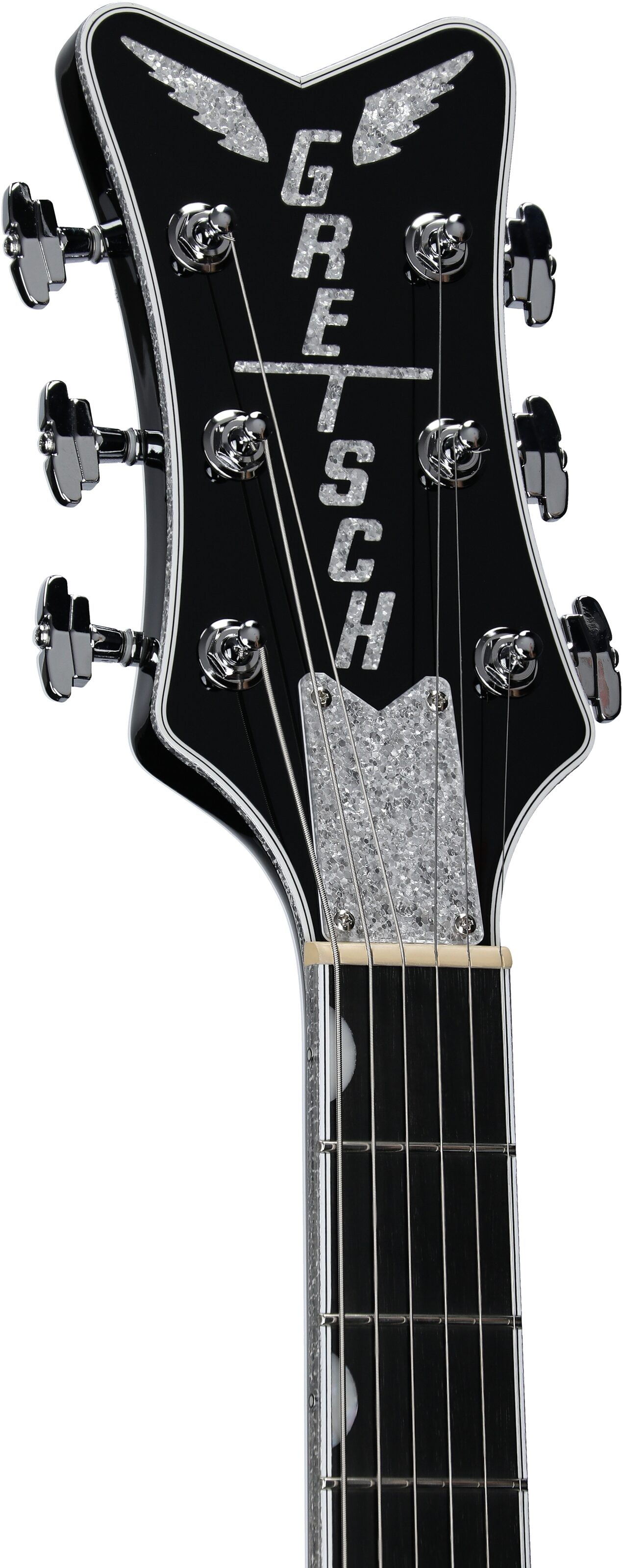 Gretsch Pro Collection Falcon Electric Guitar (with Case), Black, Open Box (Very Good), Headstock Left Front