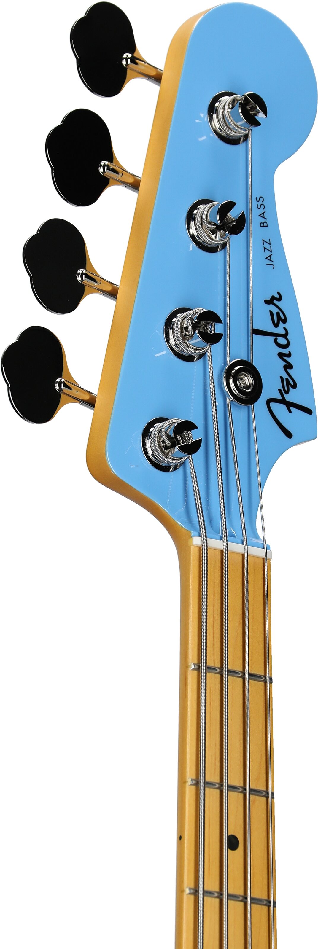 Fender Aerodyne Special Jazz Electric Bass, Maple Fingerboard (with Gig Bag), California Blue, Headstock Left Front