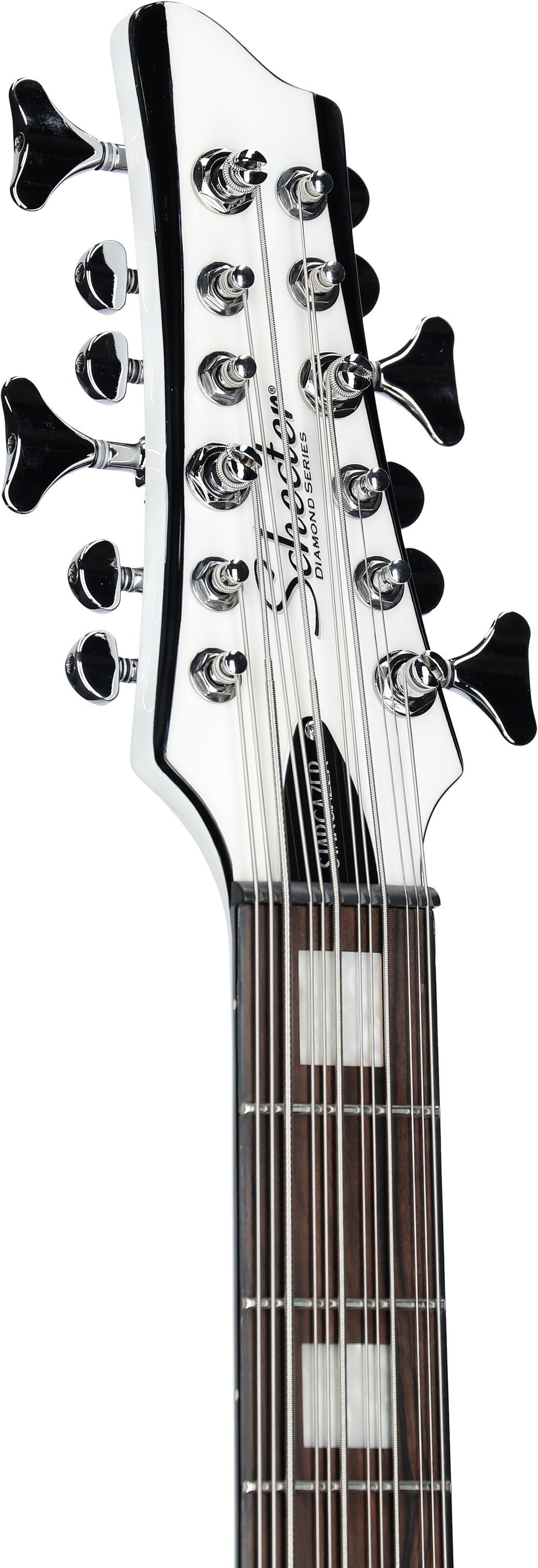 Schecter Stargazer 12 Electric Bass, 12-String, Gloss White, Headstock Left Front