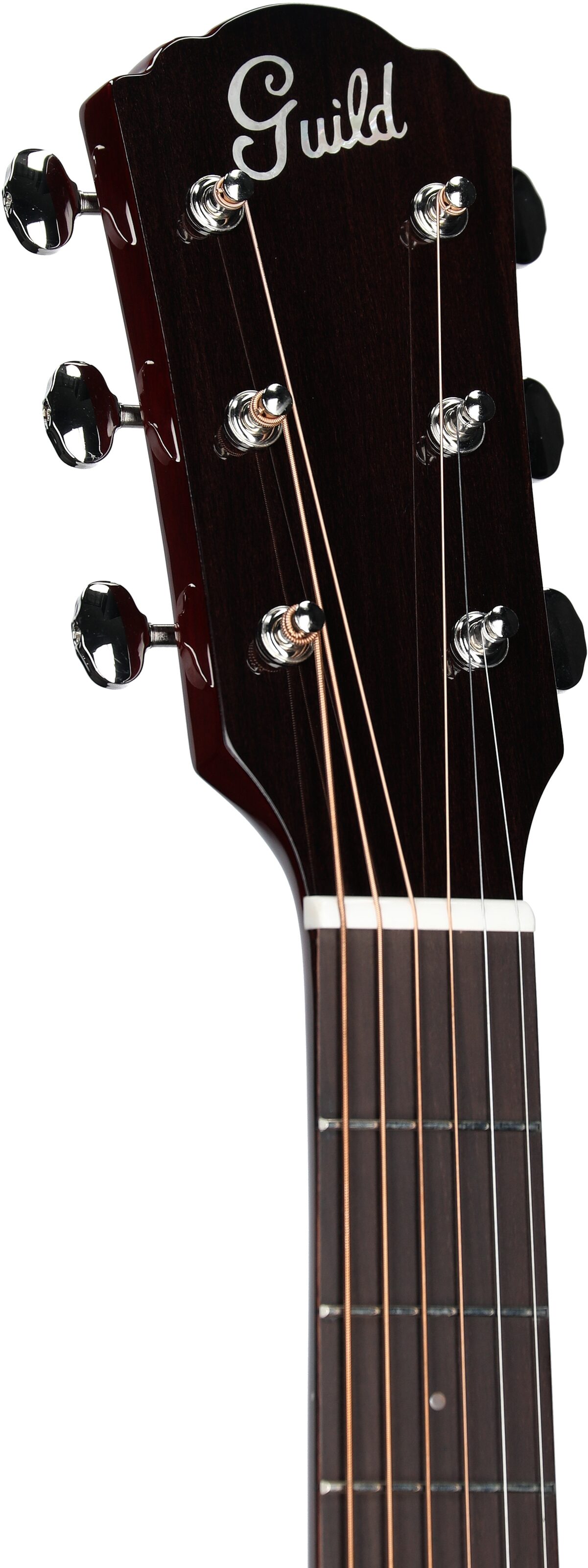 Guild DS-240 Dreadnought Acoustic Guitar, Wine Red, Headstock Left Front
