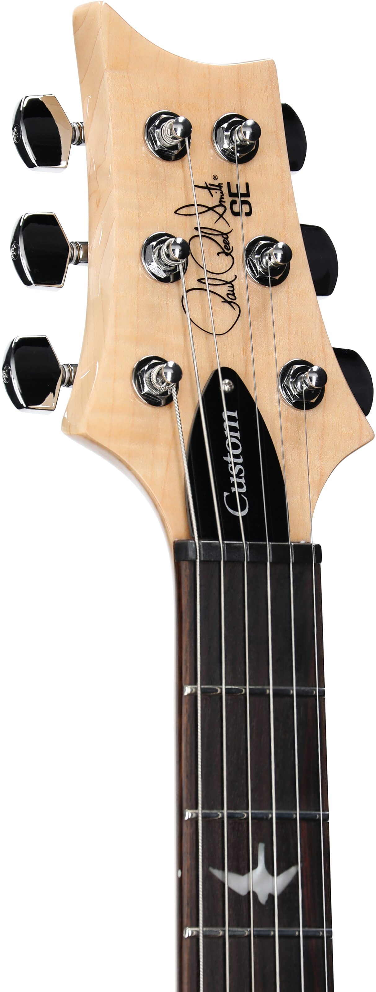 PRS Paul Reed Smith SE Custom 24 Electric Guitar (with Gig Bag), Blue Matteo, Natural Back, Headstock Left Front