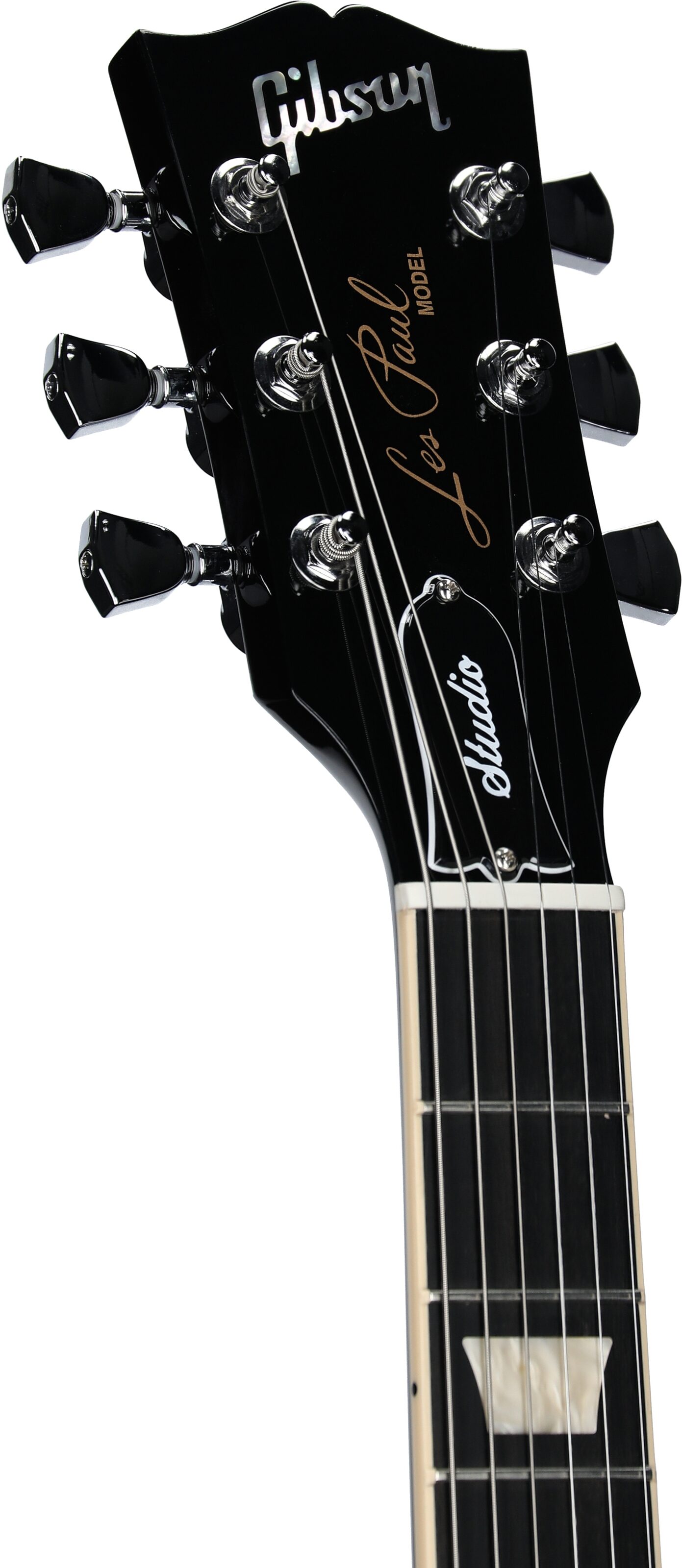 Gibson Exclusive Les Paul Studio Session Electric Guitar (with Soft Case), Smokehouse, Headstock Left Front