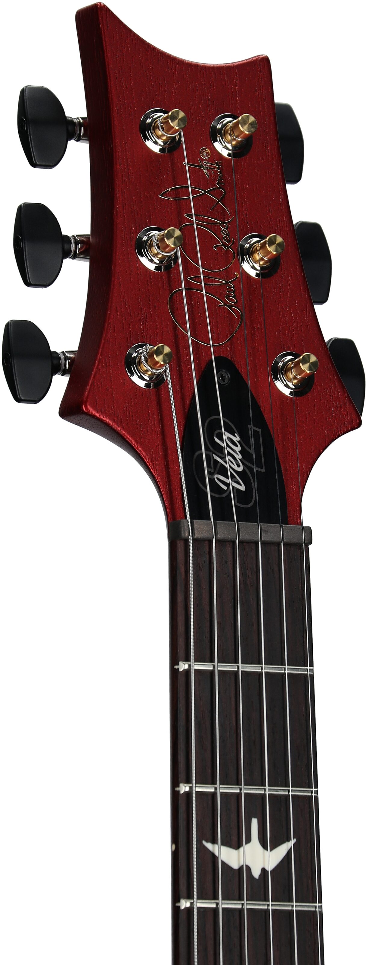 PRS Paul Reed Smith S2 Vela Semi-Hollowbody Electric Guitrar, Satin Red Apple Metallic, Headstock Left Front