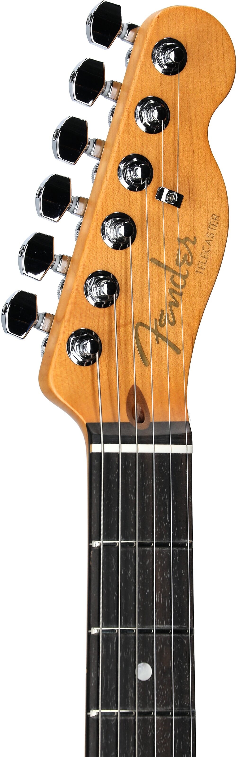 Fender American Ultra II Telecaster Electric Guitar, Ebony Fingerboard (with Case), Solar Flare, Headstock Left Front