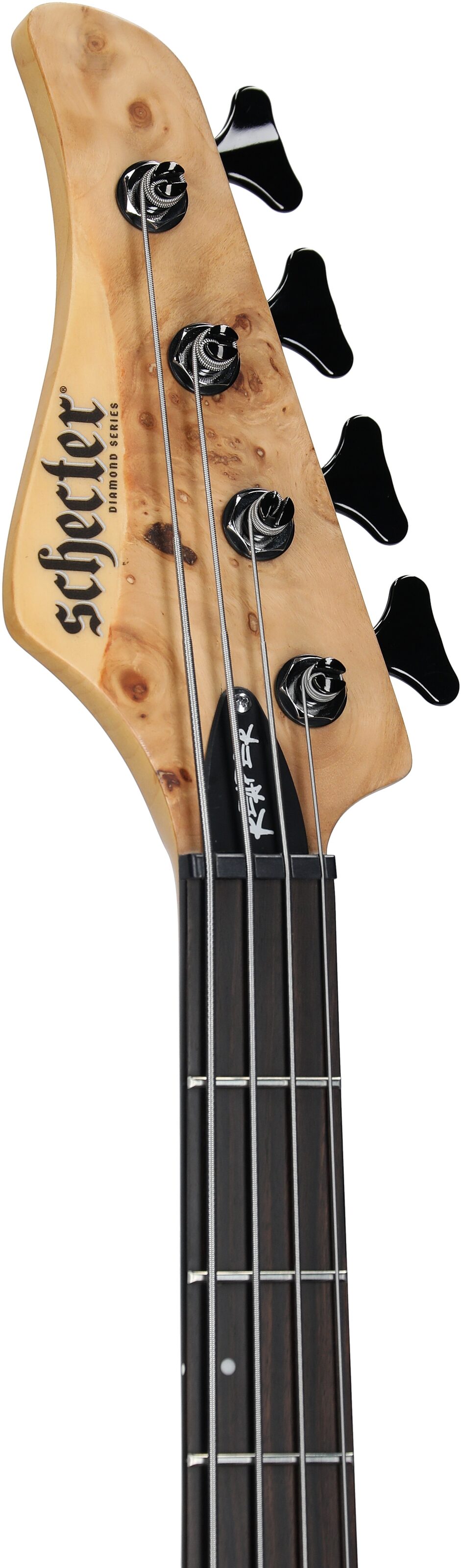 Schecter Reaper-4 Electric Bass, Natural Satin, Headstock Left Front