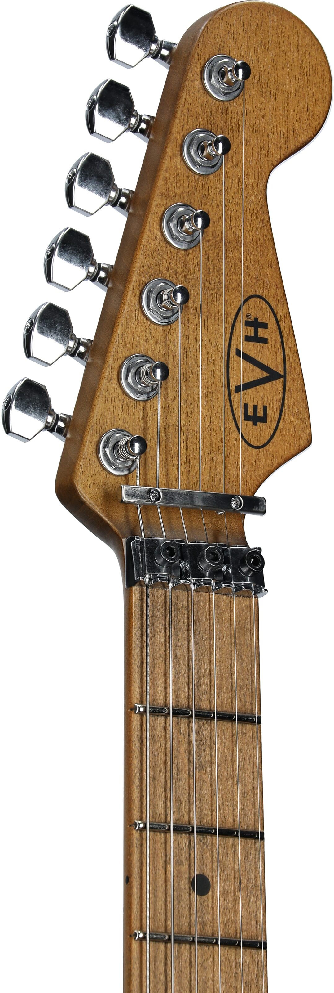 EVH Eddie Van Halen Frankenstein Relic Series Electric Guitar (with Gig Bag), Silverburst, Headstock Left Front
