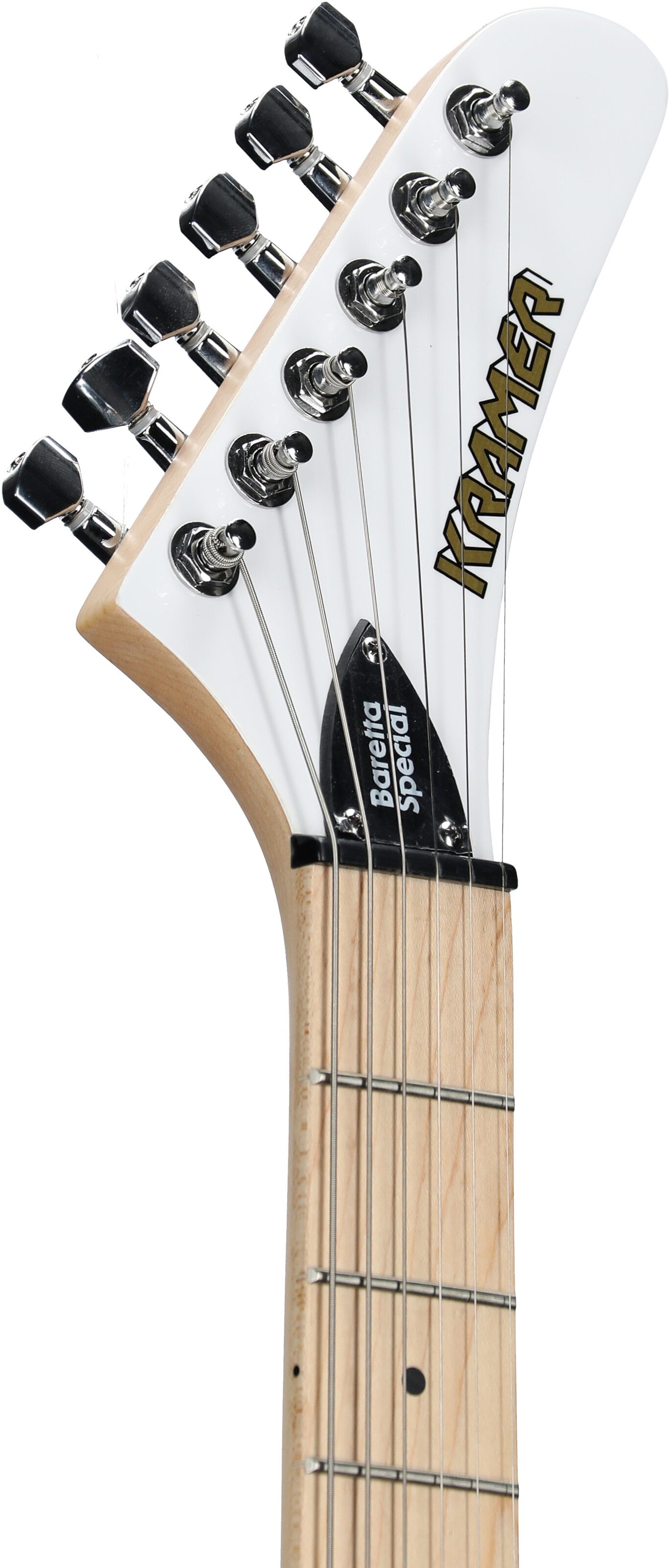 Kramer Baretta Special Electric Guitar, White, Headstock Left Front