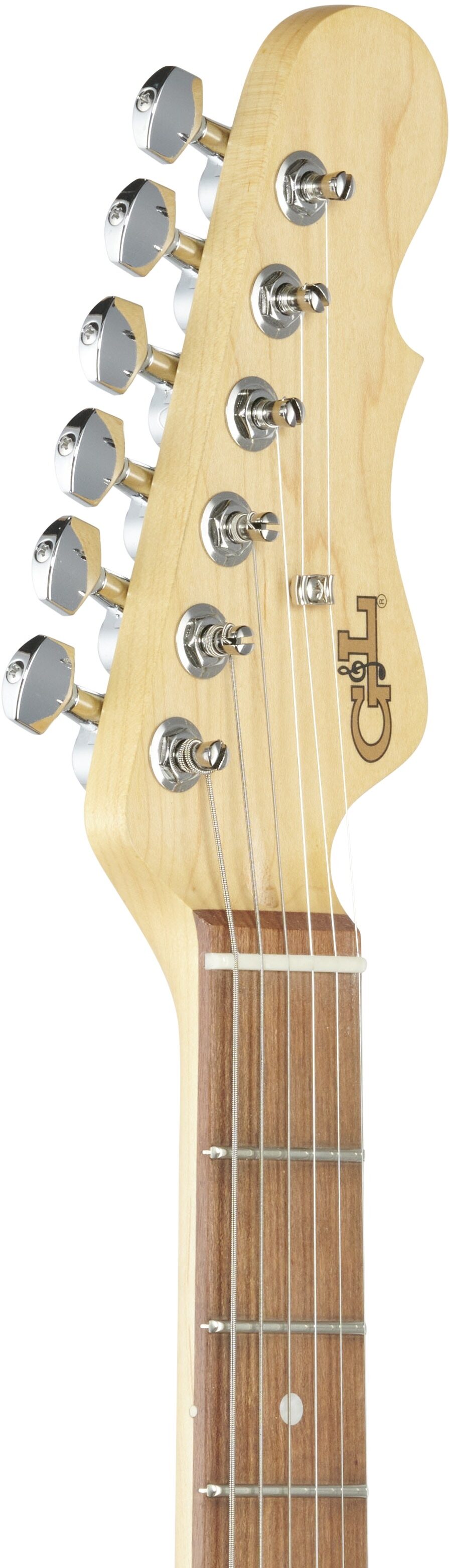 G&L Fullerton Deluxe Doheny Electric Guitar (with Gig Bag), 3-Tone Sunburst, Headstock Left Front