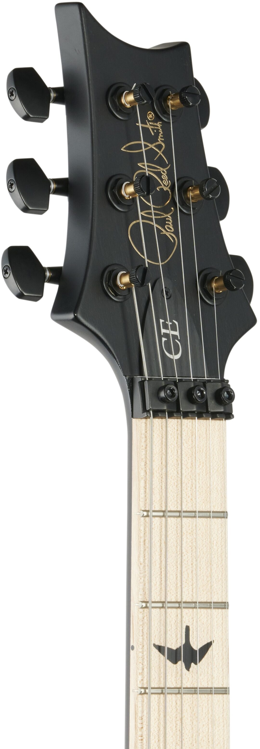 PRS Paul Reed Smith Dustie Waring CE24 Electric Guitar, with Floyd Rose (with Gig Bag), Gray Black, Headstock Left Front