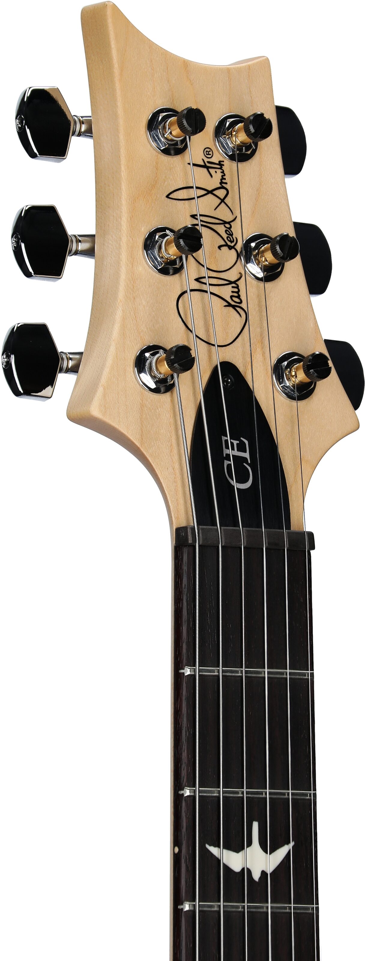 PRS Paul Reed Smith CE 24-08 Swamp Ash Electric Guitar (with Gig Bag), Pearl White, Headstock Left Front