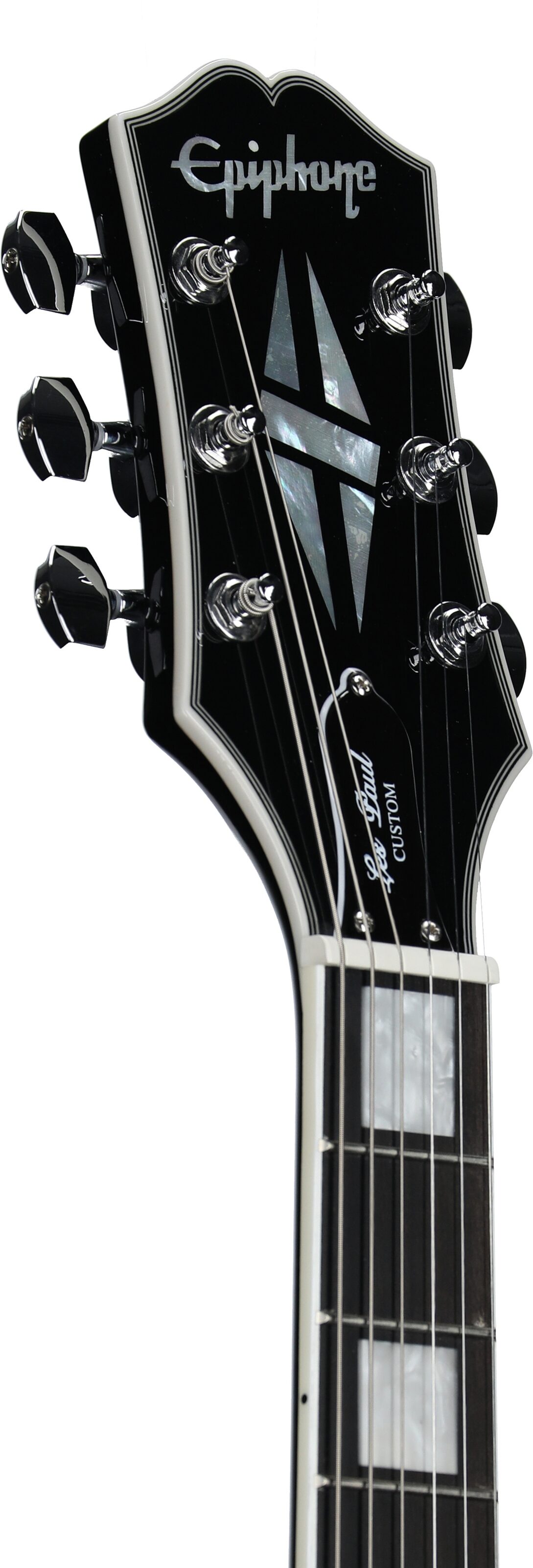 Epiphone Adam Jones Les Paul Custom Electric Guitar (with Case), "Sensation" by Korin Faught, Headstock Left Front