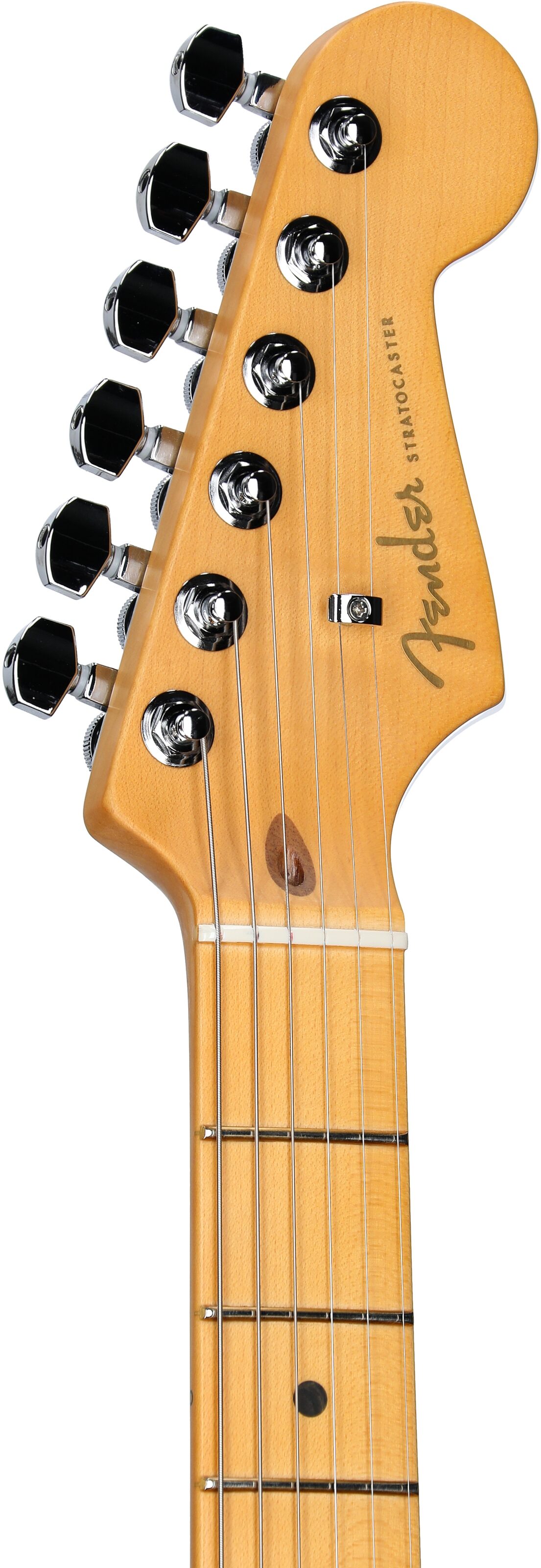 Fender American Ultra II Stratocaster Electric Guitar, Maple Fretboard (with Case), Solar Flare, Headstock Left Front