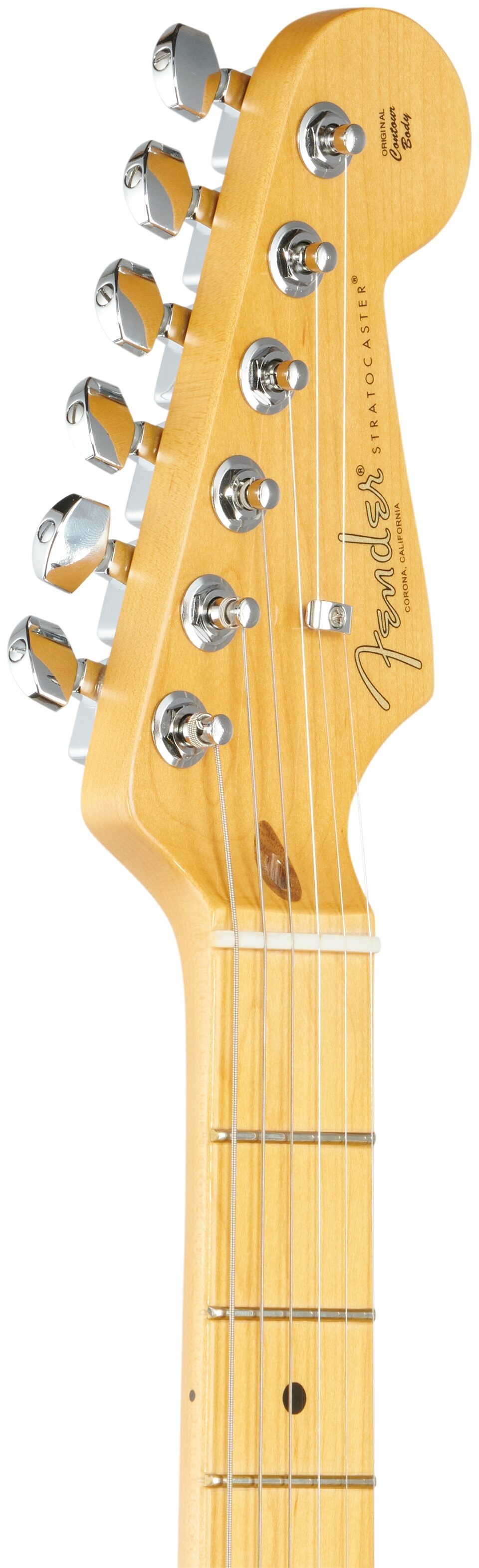 Fender American Pro II Stratocaster Electric Guitar, Maple Fingerboard (with Case), Dark Night, Headstock Left Front