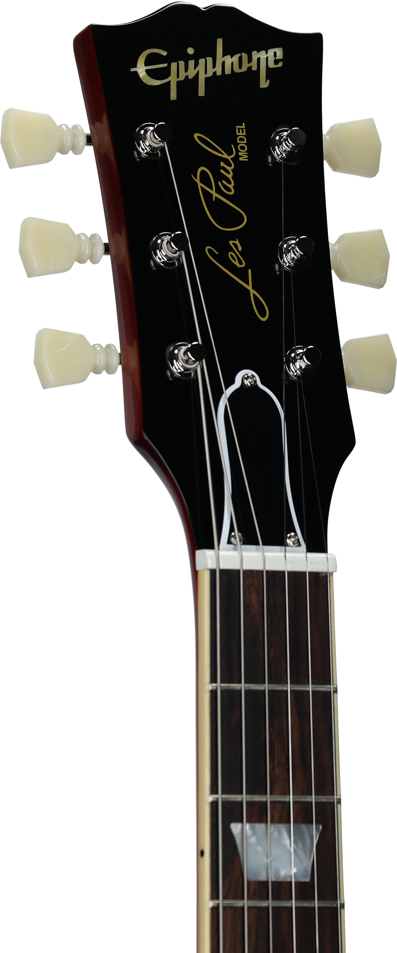 Epiphone Inspired by Gibson Custom 1960 Les Paul Standard Reissue Electric Guitar (with Case), Washed Cherry Sunburst, Headstock Left Front